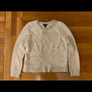 Jcrew lace sweatshirt size small